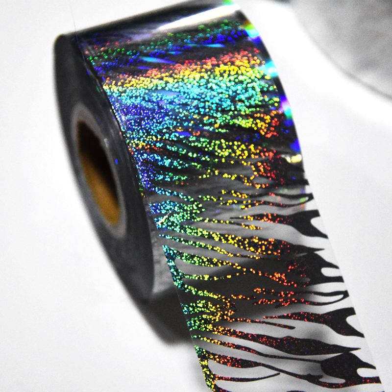 Nail Art Zebra Design - 100meters Holographic Zebra Foils Sliders Animal