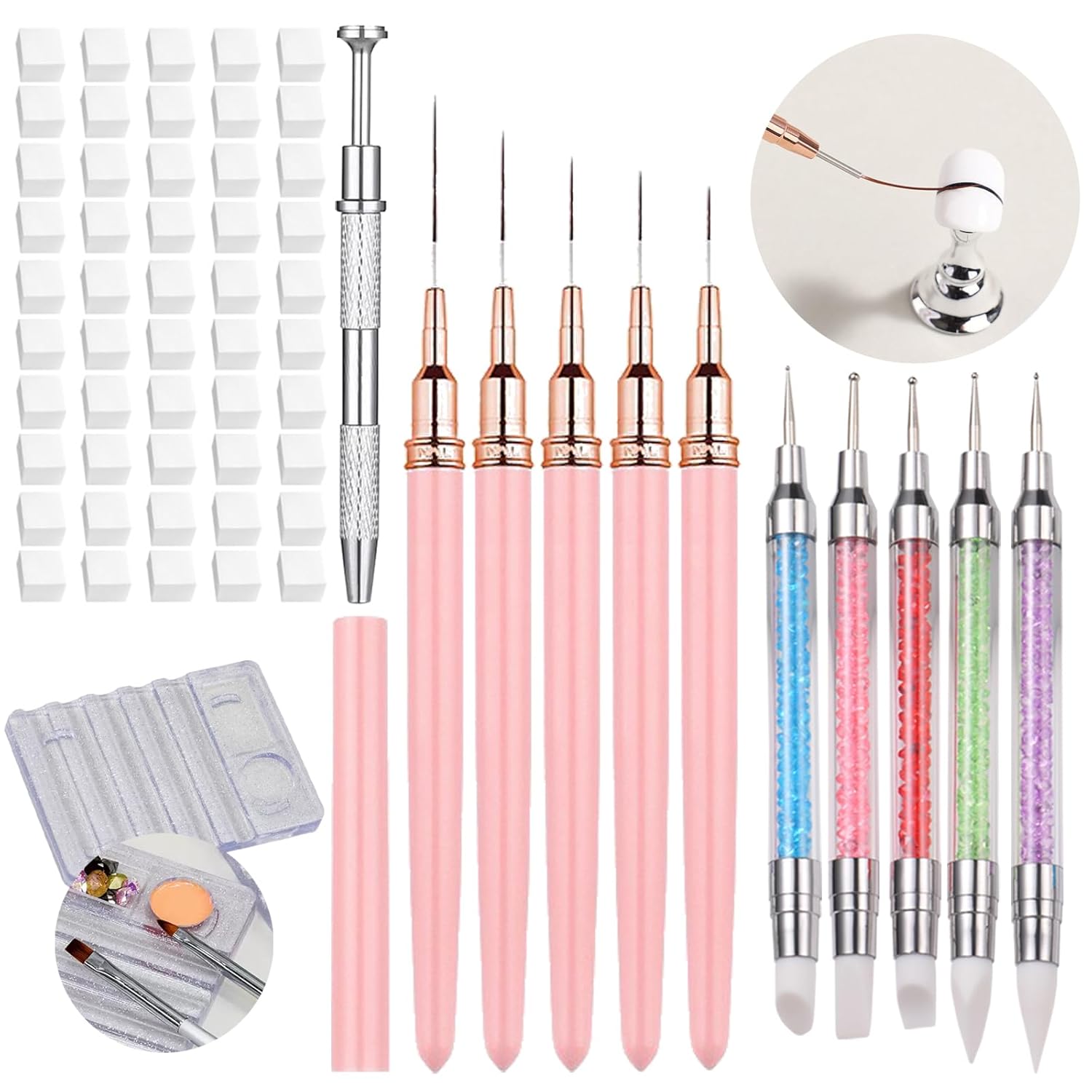 Nail Art Design - 62Pcs Nail Art Brushes Tools,5 Pcs