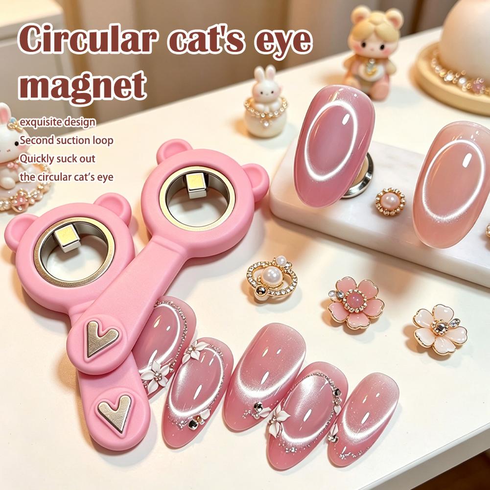 Nail Art Love - 1/2Pcs 2-in-1 Hollow Cat Eye Nail