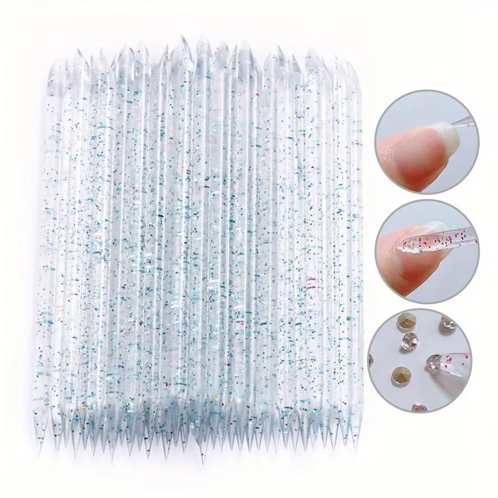 Nail Art Orange - 100pcs Pack Dual-ended Nail Cuticle Pusher