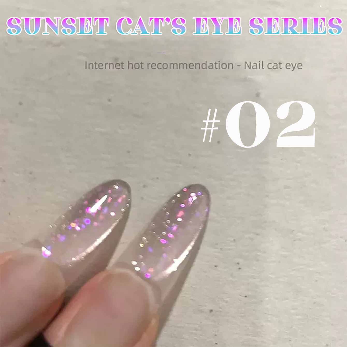 Nail Art Pink Cat Eye - 1-12pcs WS Hot Selling Pink Blue