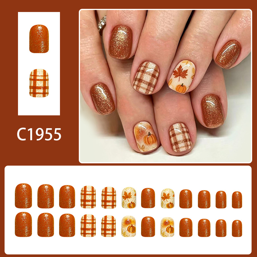 24Pcs fake nail art, short glo - Nail Art Orange avis et prix