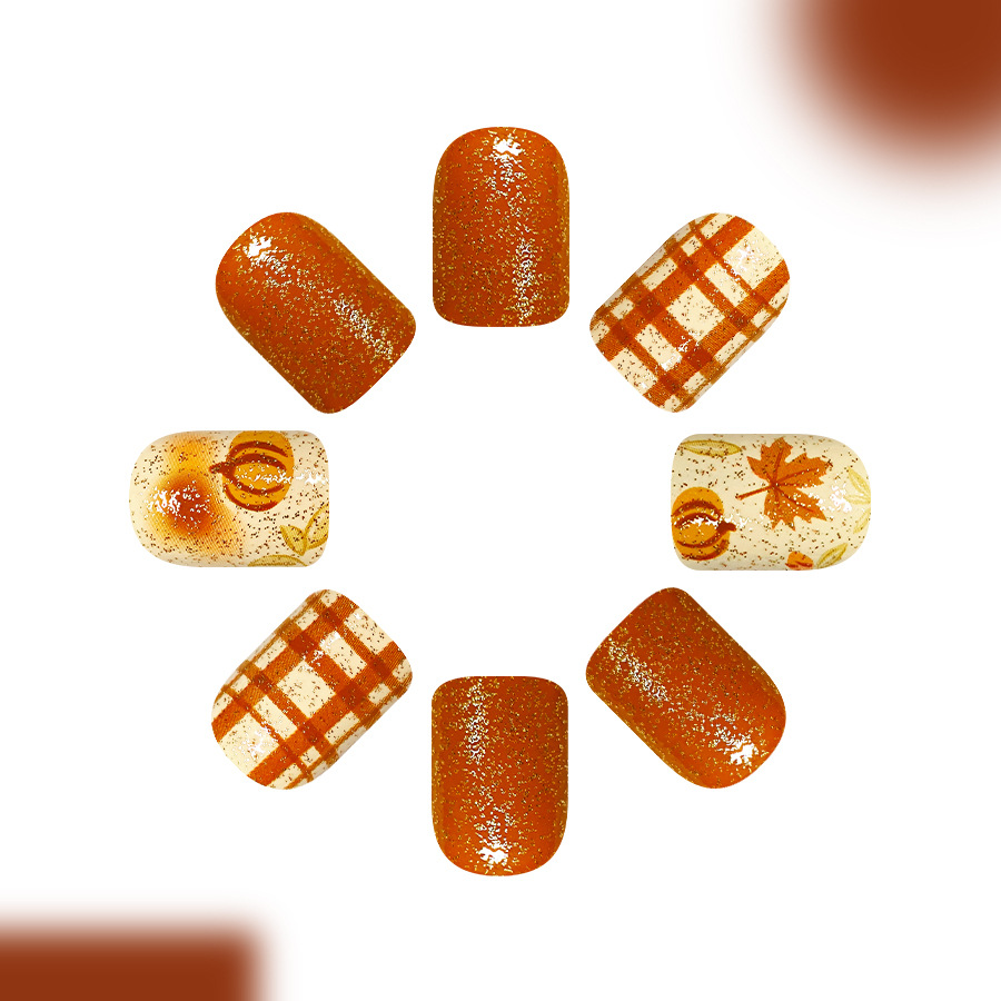 24Pcs fake nail art, short glo - Nail Art Orange avis et prix