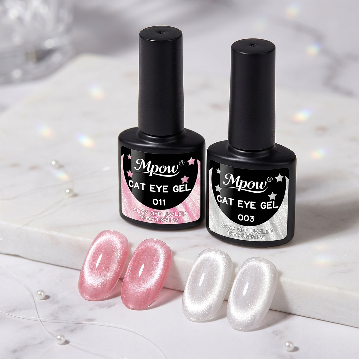 Mpow 1/2pcs 10ml Pink Cat Eye  - Nail Art Pink Cat Eye avis et prix