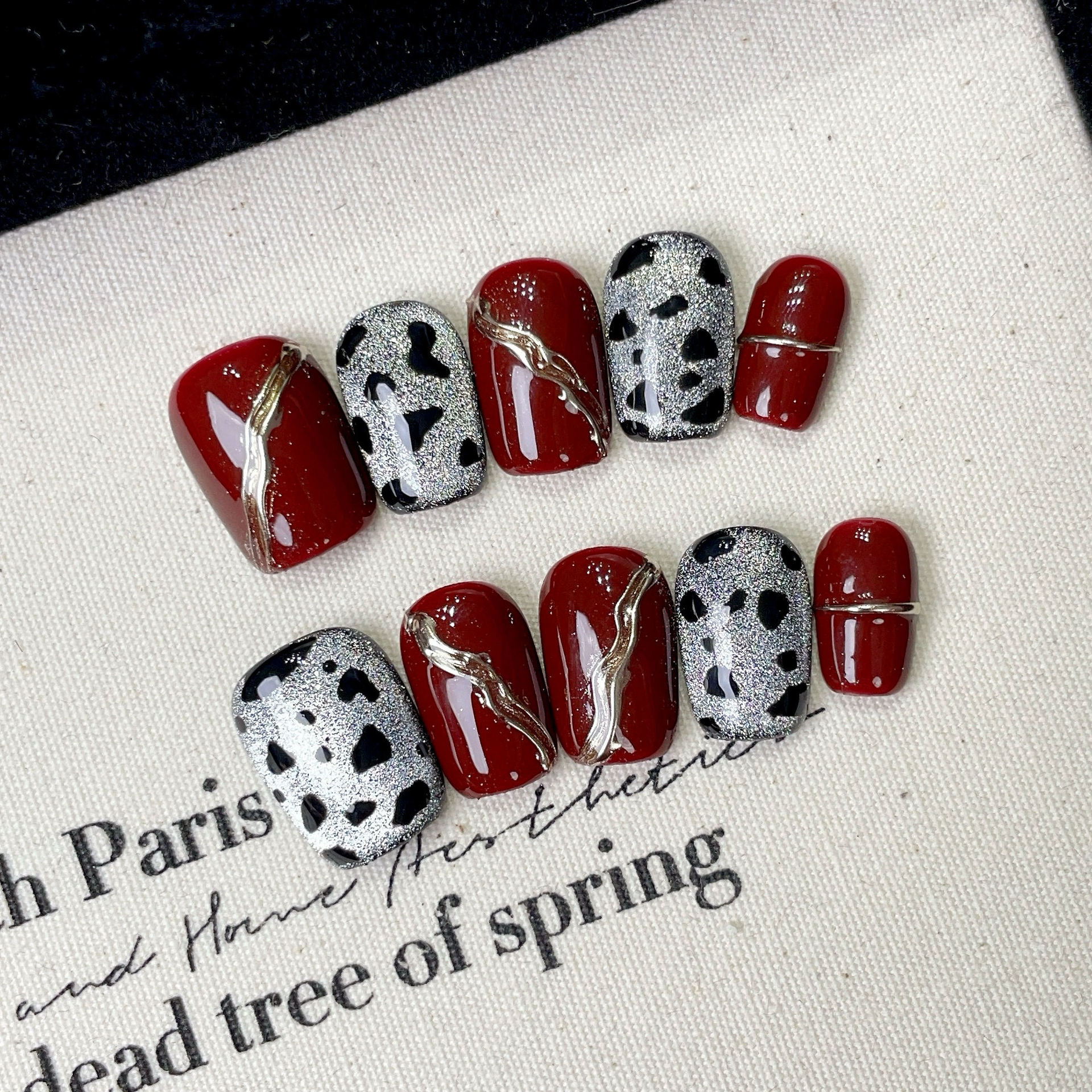 10 PCS Luxury Handmade Short R - Nail Art Full Cat Eye avis et prix