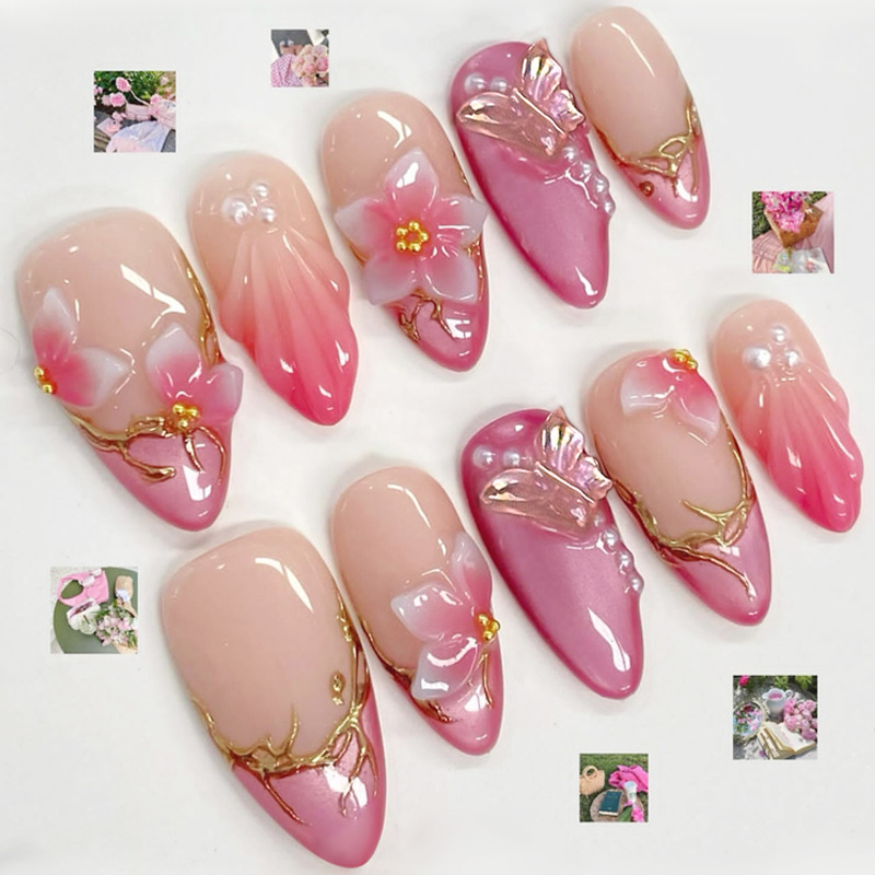24pcs Glossy Shell Pearl Desig - Nail Art Design avis et prix