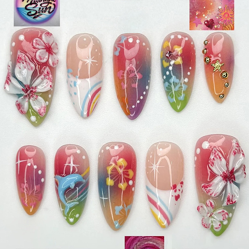 24pcs Glossy Shell Pearl Desig - Nail Art Design avis et prix