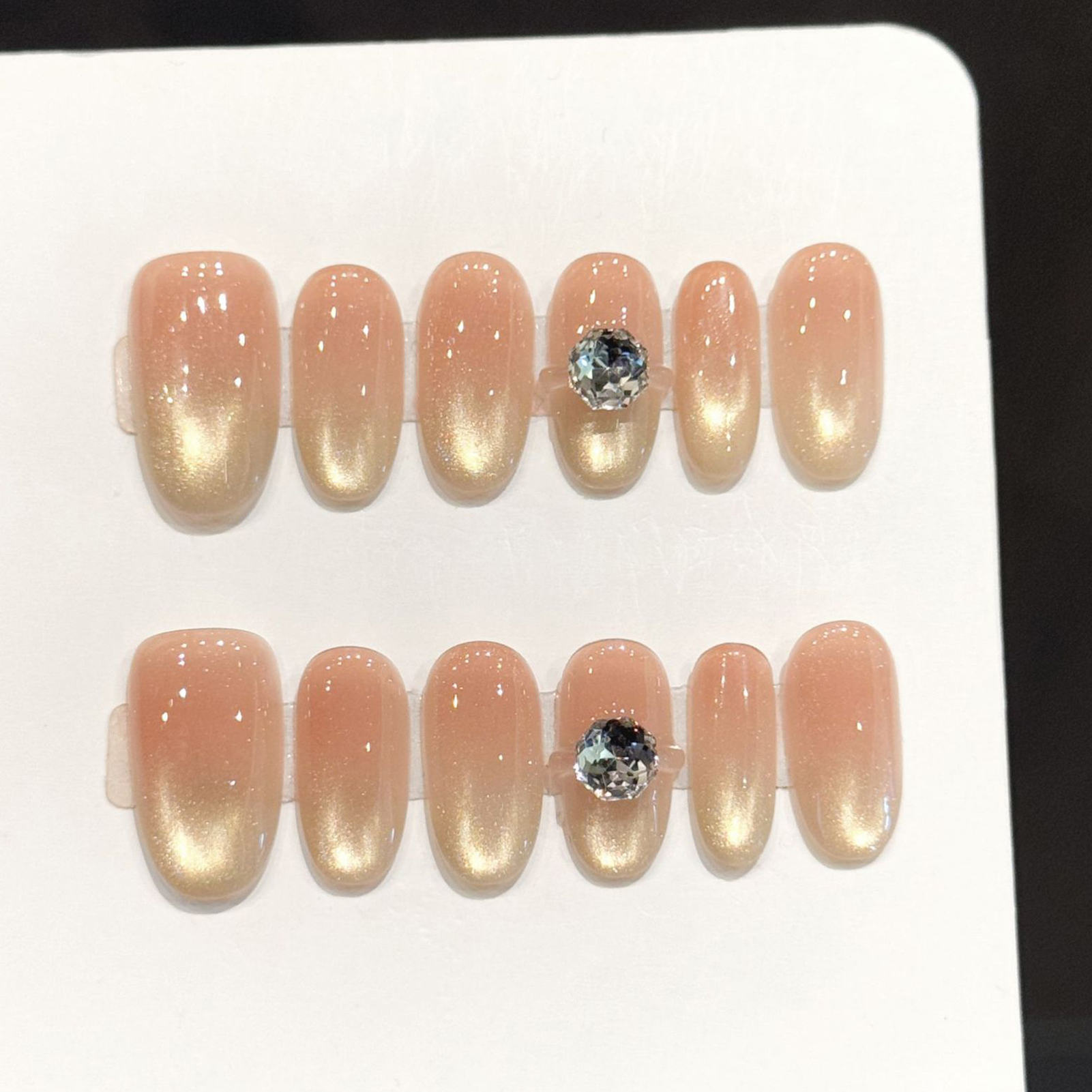 10Pcs Nude Pink Oval Head Arti - Nail Art Pink Cat Eye avis et prix