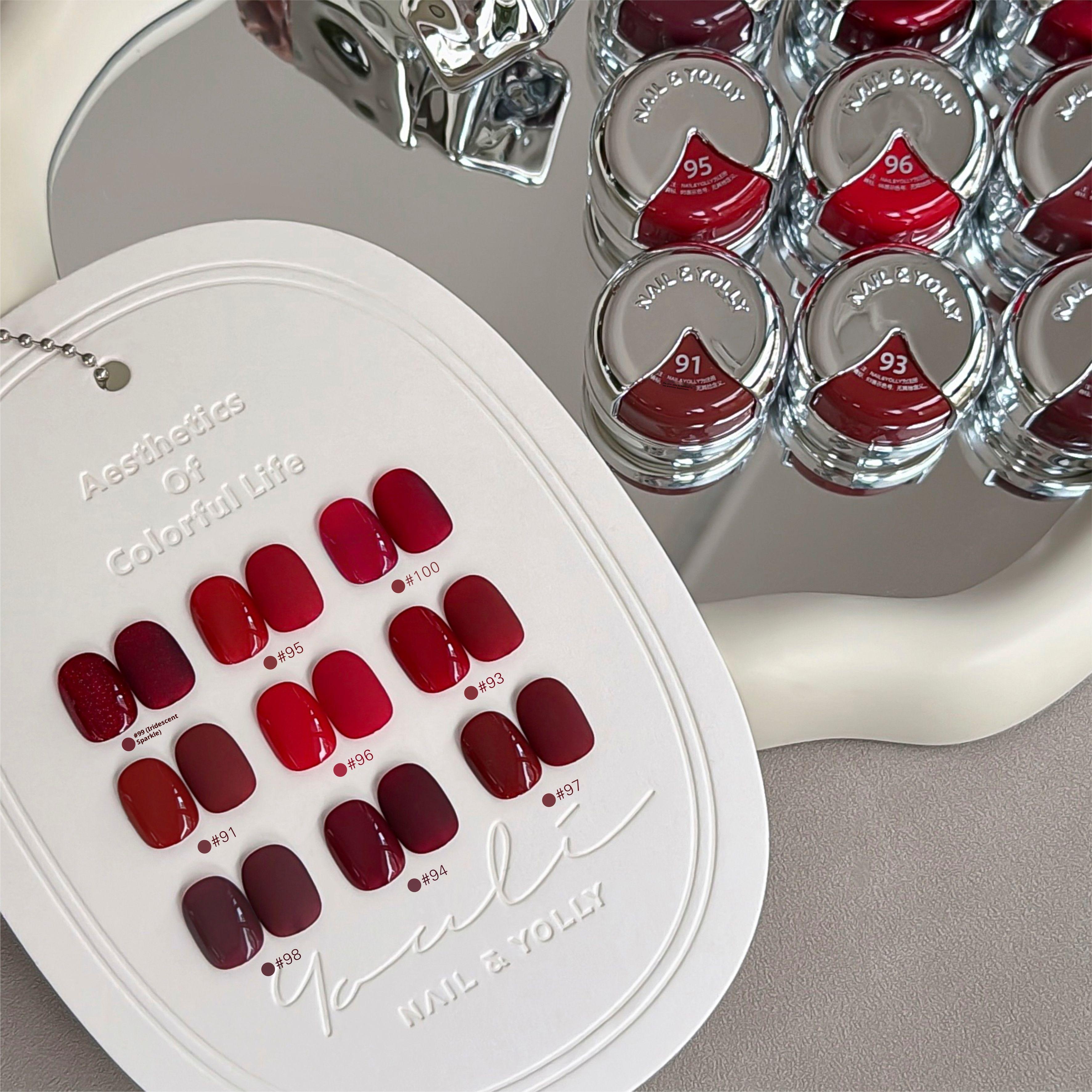 YOLLY 9 Colors Red Series Nail - Nail Art Red avis et prix
