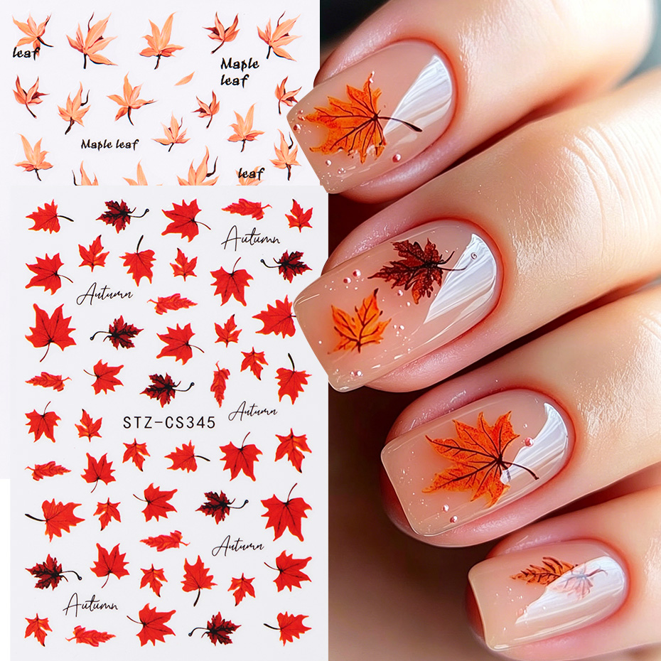 2pcs Watercolor Orange Red Map - Nail Art Orange avis et prix