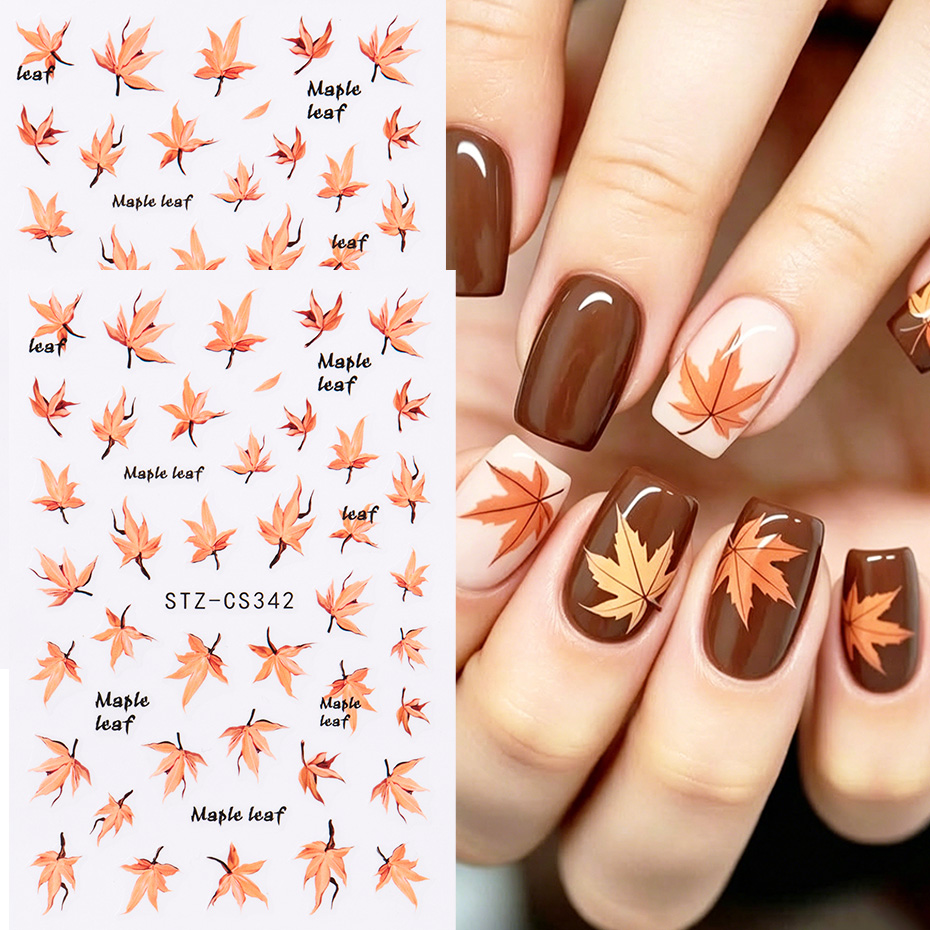 2pcs Watercolor Orange Red Map - Nail Art Orange avis et prix