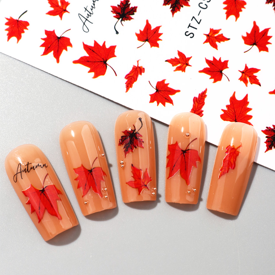 2pcs Watercolor Orange Red Map - Nail Art Orange avis et prix