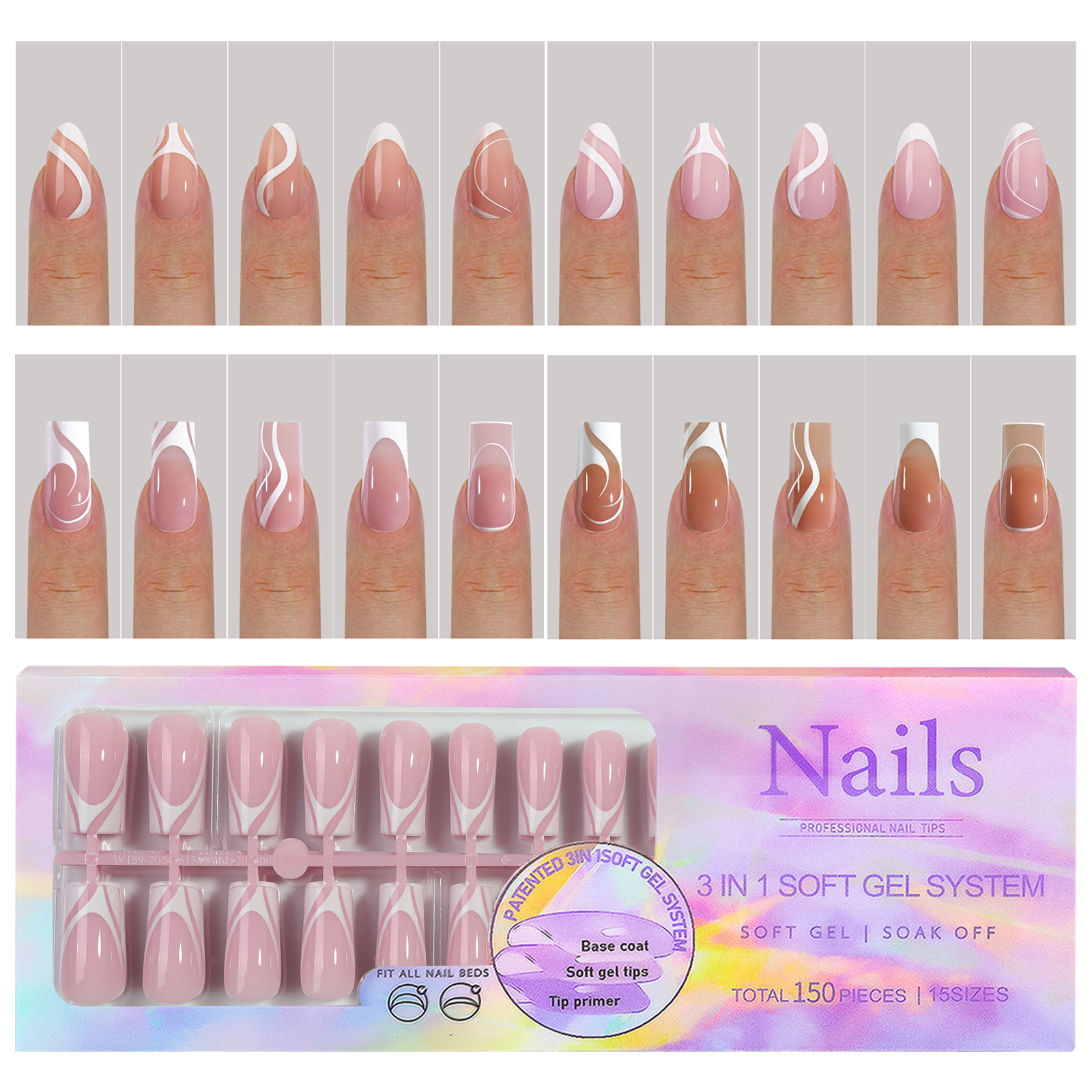 150Pcs/Set French Ballet Press - Nail Art Extension avis et prix