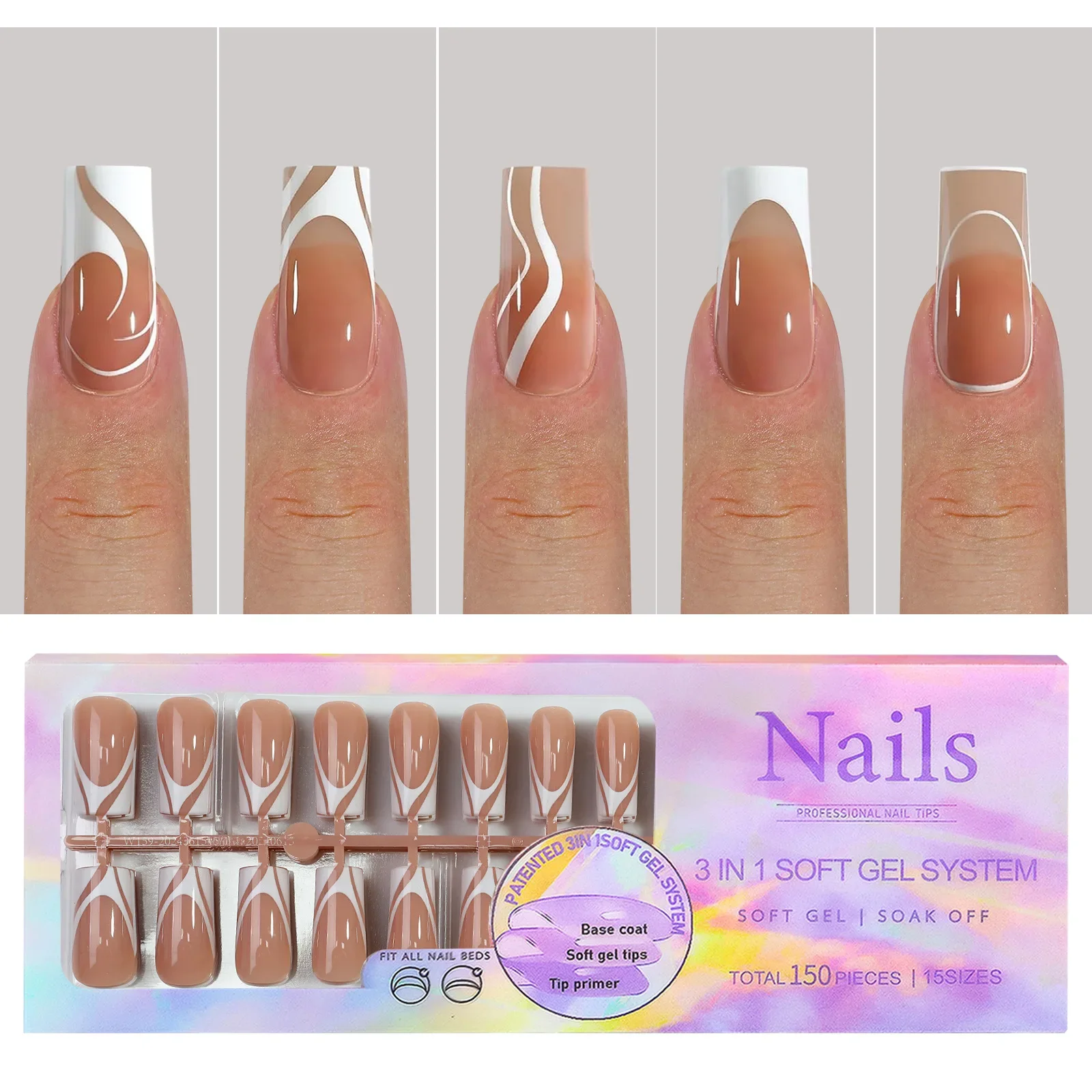 150Pcs/Set French Ballet Press - Nail Art Extension avis et prix