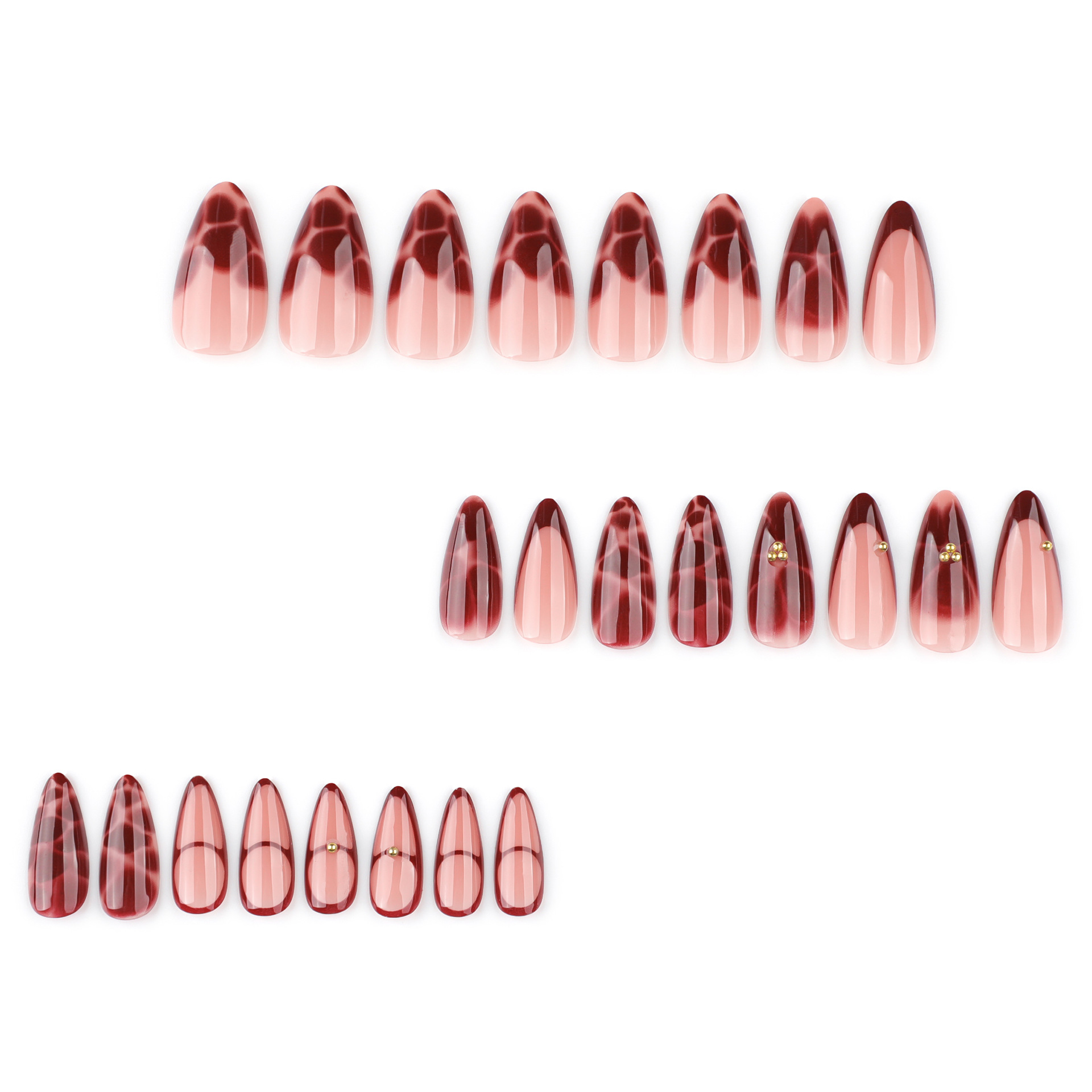 24Pcs Wine Red French Almond P - Nail Art Design avis et prix
