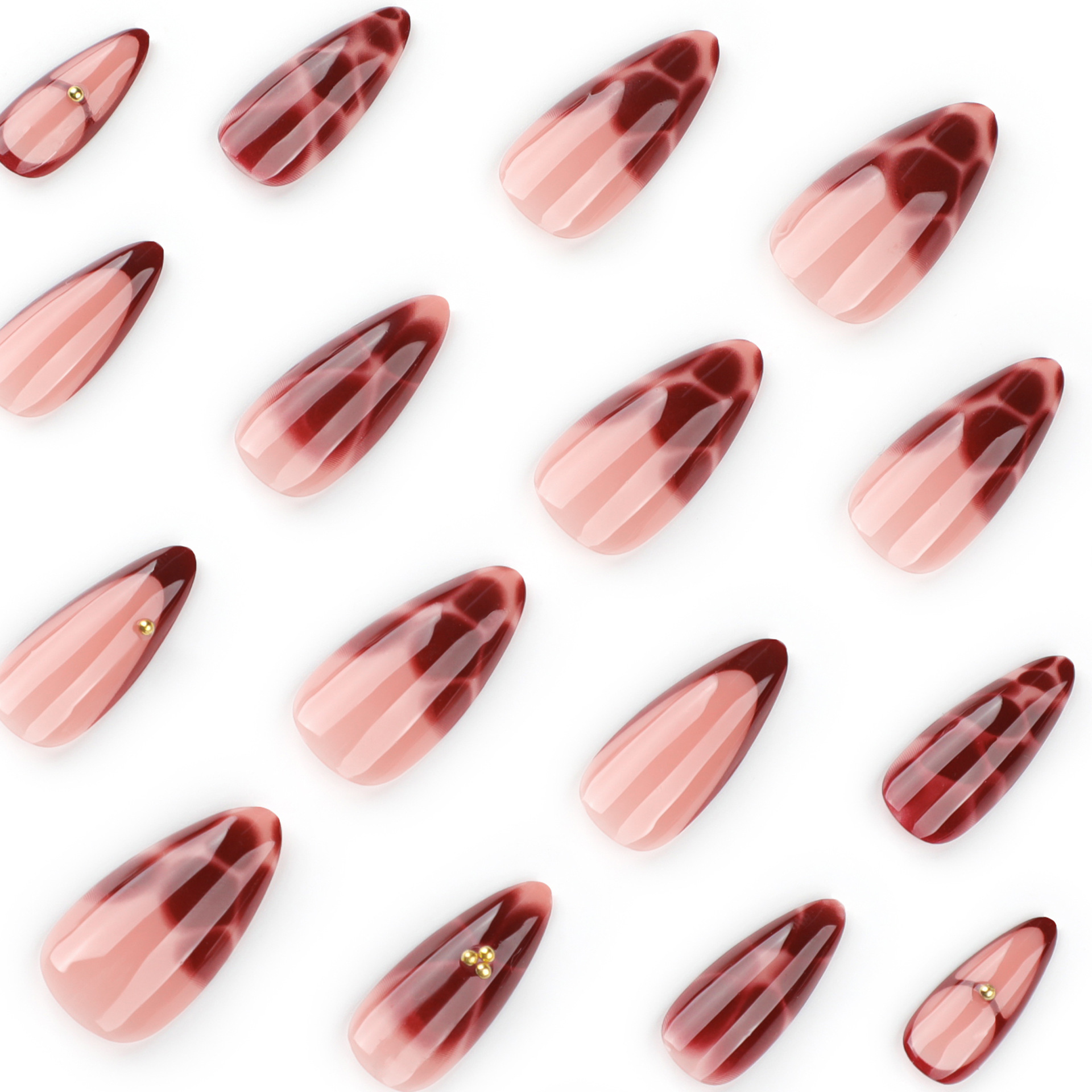 24Pcs Wine Red French Almond P - Nail Art Design avis et prix