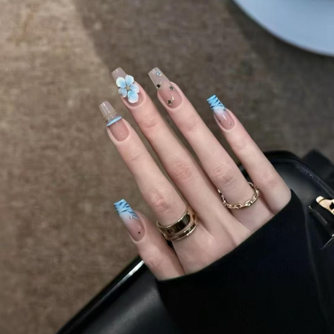 10pcs Handmade Middle Press On - Nail Art Zebra Design avis et prix