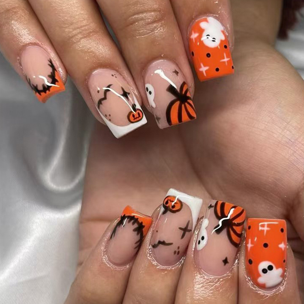 24Pcs fake nail art, Halloween - Nail Art Orange avis et prix