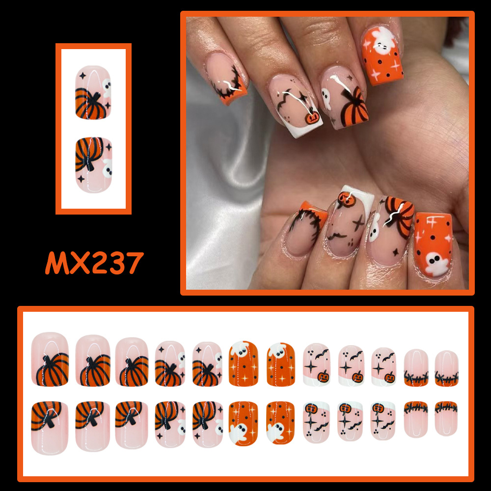 24Pcs fake nail art, Halloween - Nail Art Orange avis et prix