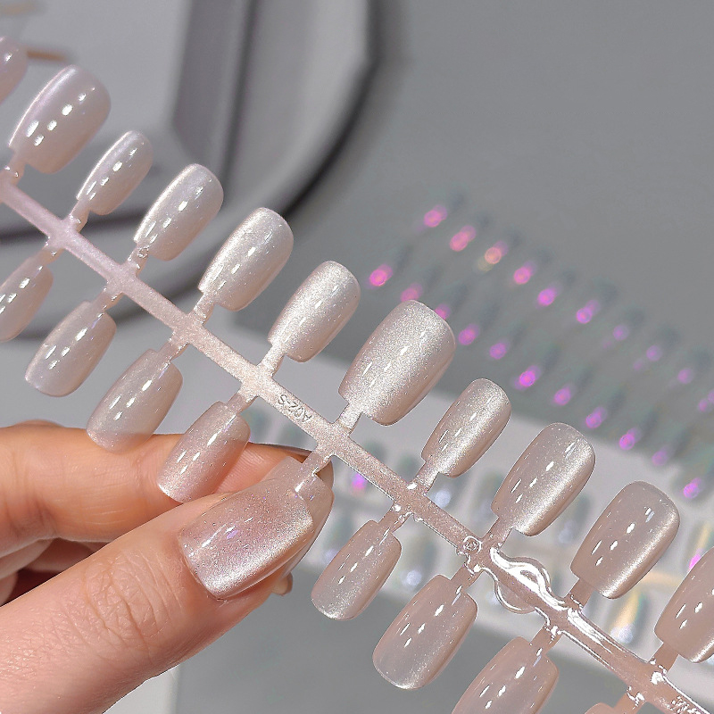 30Pcs Short Press On Nails Aur - Nail Art Full Cat Eye avis et prix