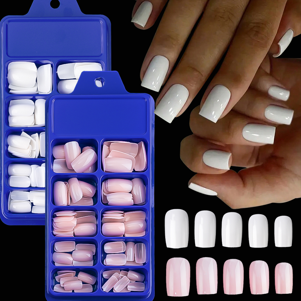 100/120pcs Pink White Press On - Nail Art Extension avis et prix