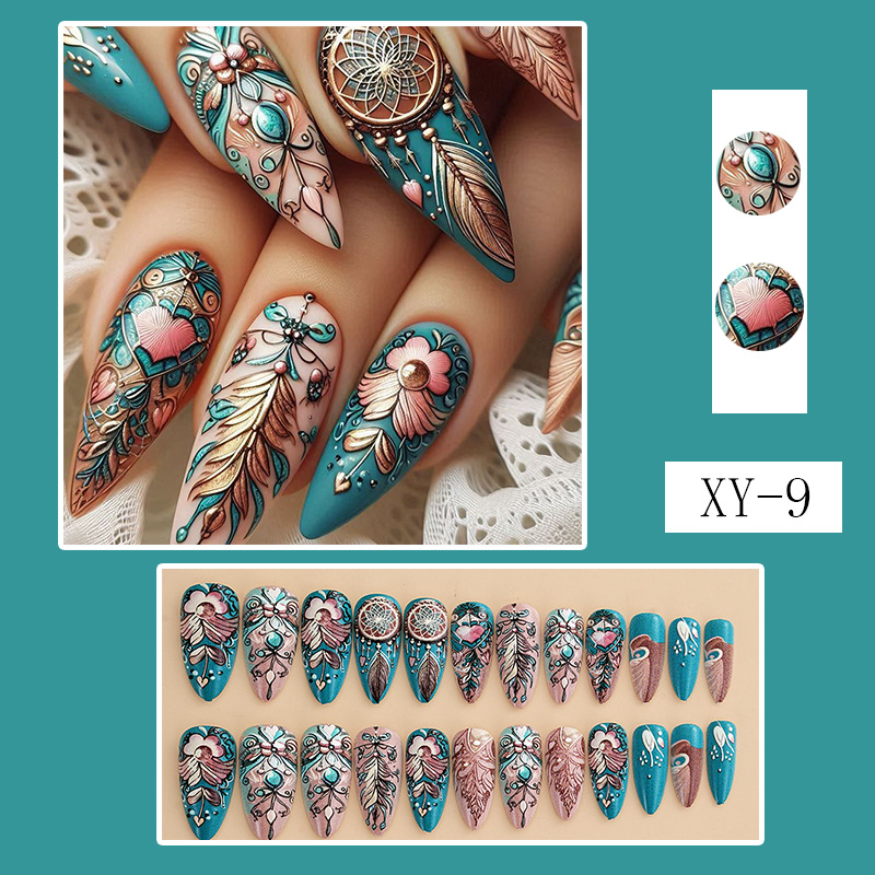 Feather Design Press on False  - Nail Art Design avis et prix