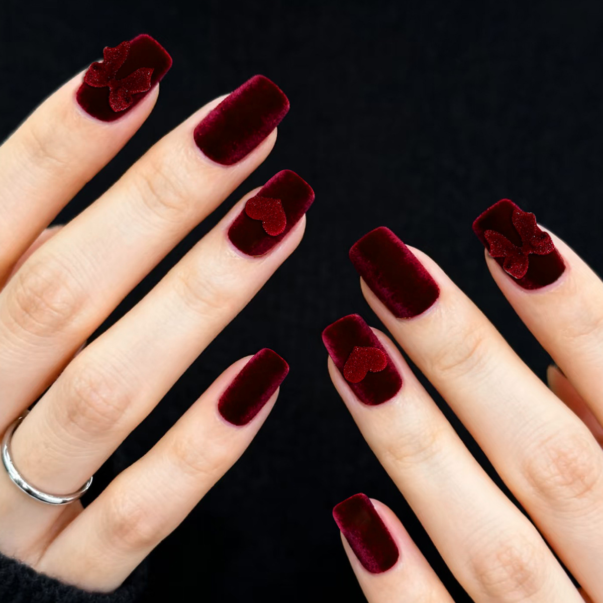 24pcs Wine Red Full Cover Nail - Nail Art Red avis et prix