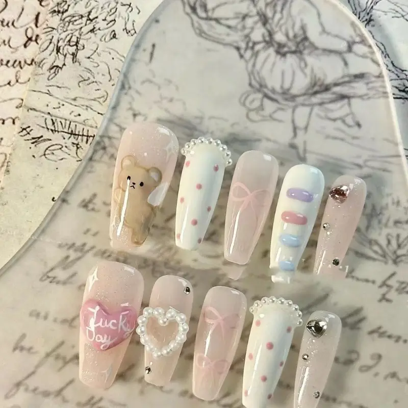 Summer Fresh Bear Cloud Bow Ha - Nail Art Love avis et prix
