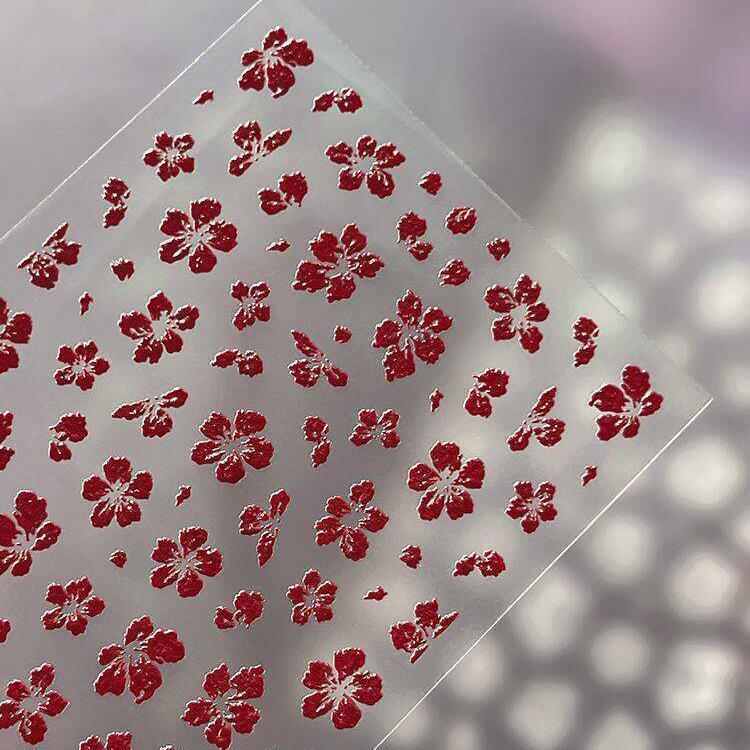 3D Relief Dried Flower Five Pe - Nail Art Red avis et prix