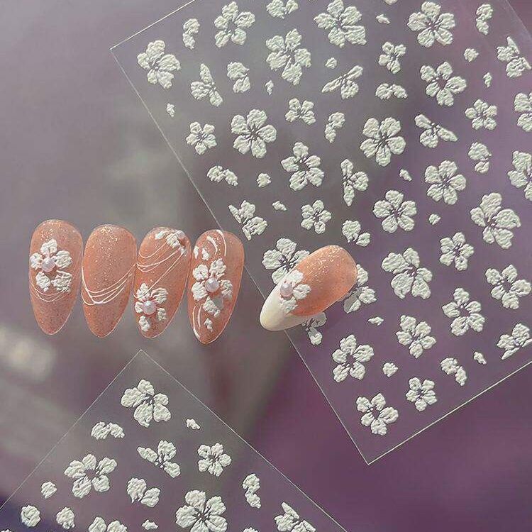 3D Relief Dried Flower Five Pe - Nail Art Red avis et prix