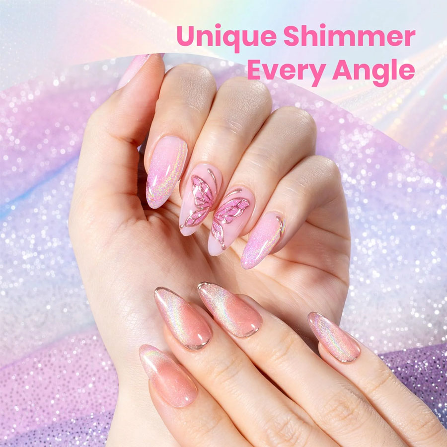 QAZIXU 1/6 Pcs Rainbow Cat Eye - Nail Art Pink Cat Eye avis et prix