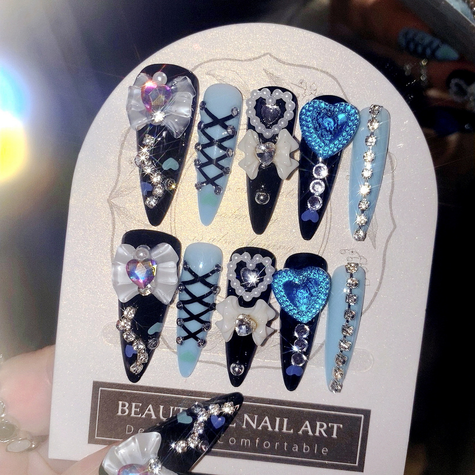 24pcs 3D Bow Decor False Nails - Nail Art Design avis et prix