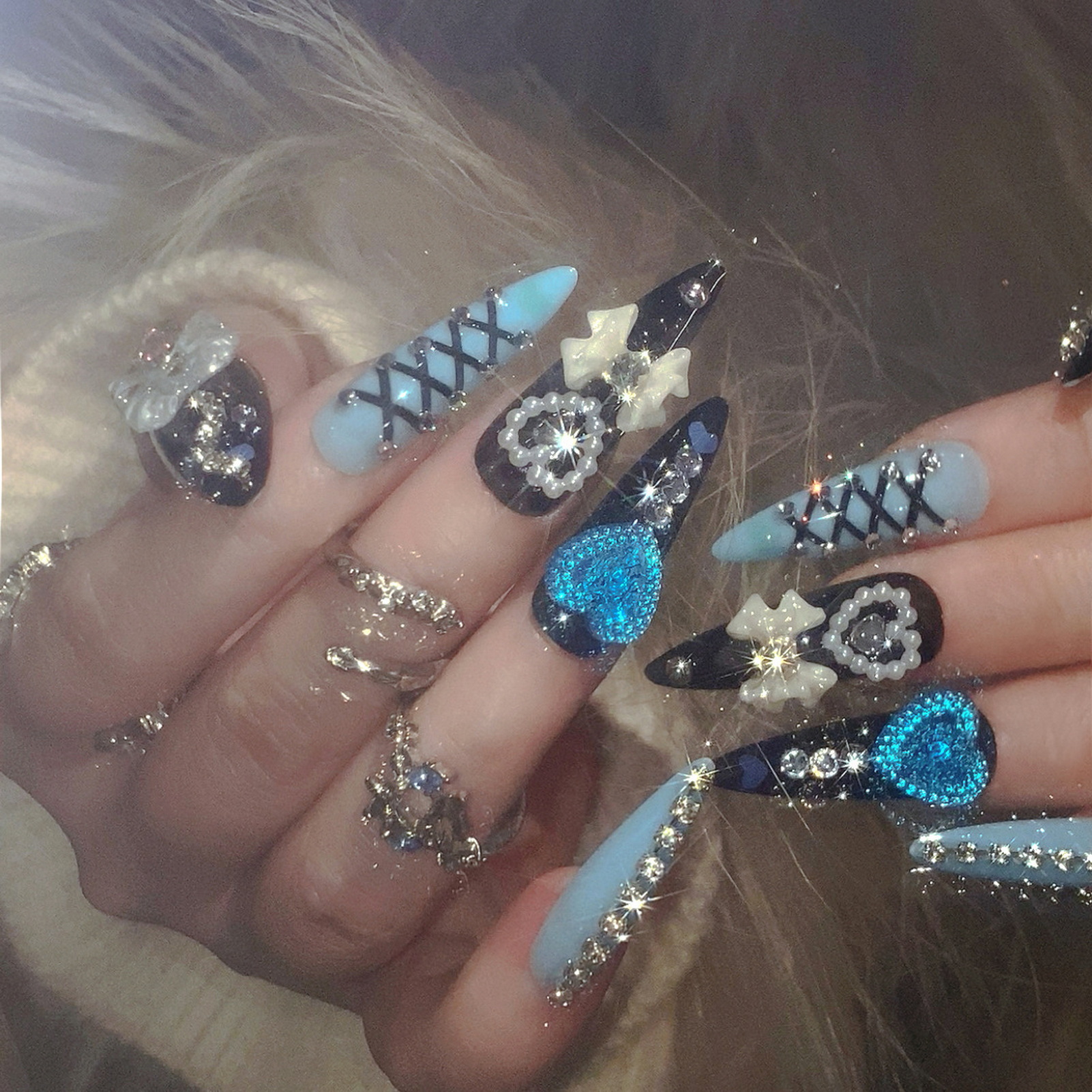 24pcs 3D Bow Decor False Nails - Nail Art Design avis et prix