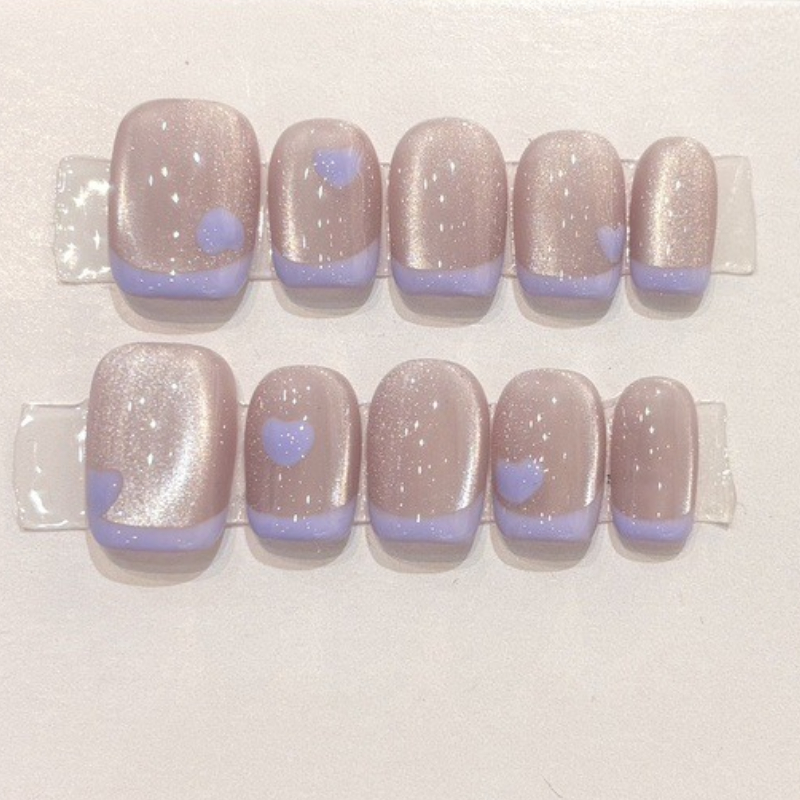 10Pcs Simple Gradient French H - Nail Art Pink Cat Eye avis et prix