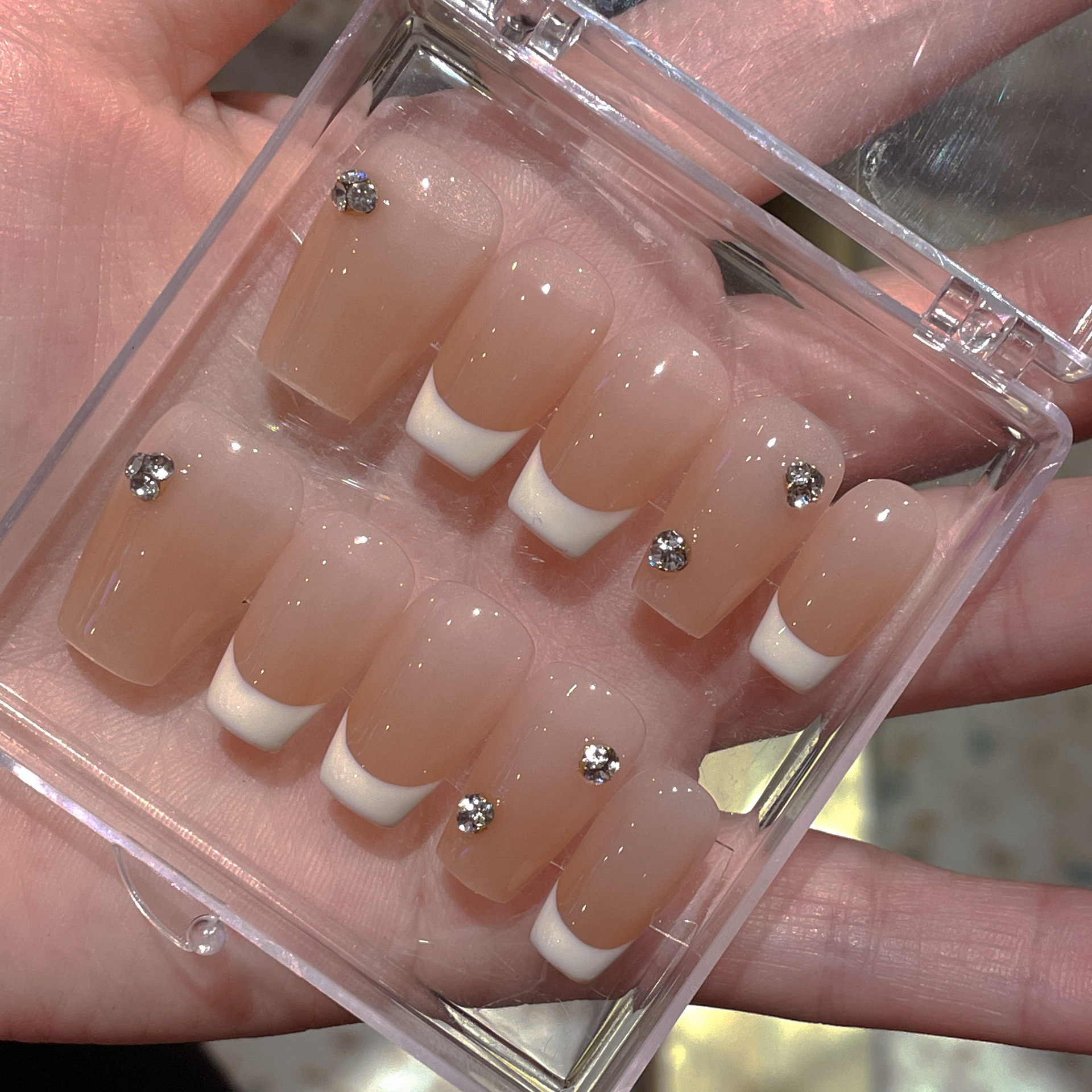 10Pcs Simple Gradient French H - Nail Art Pink Cat Eye avis et prix