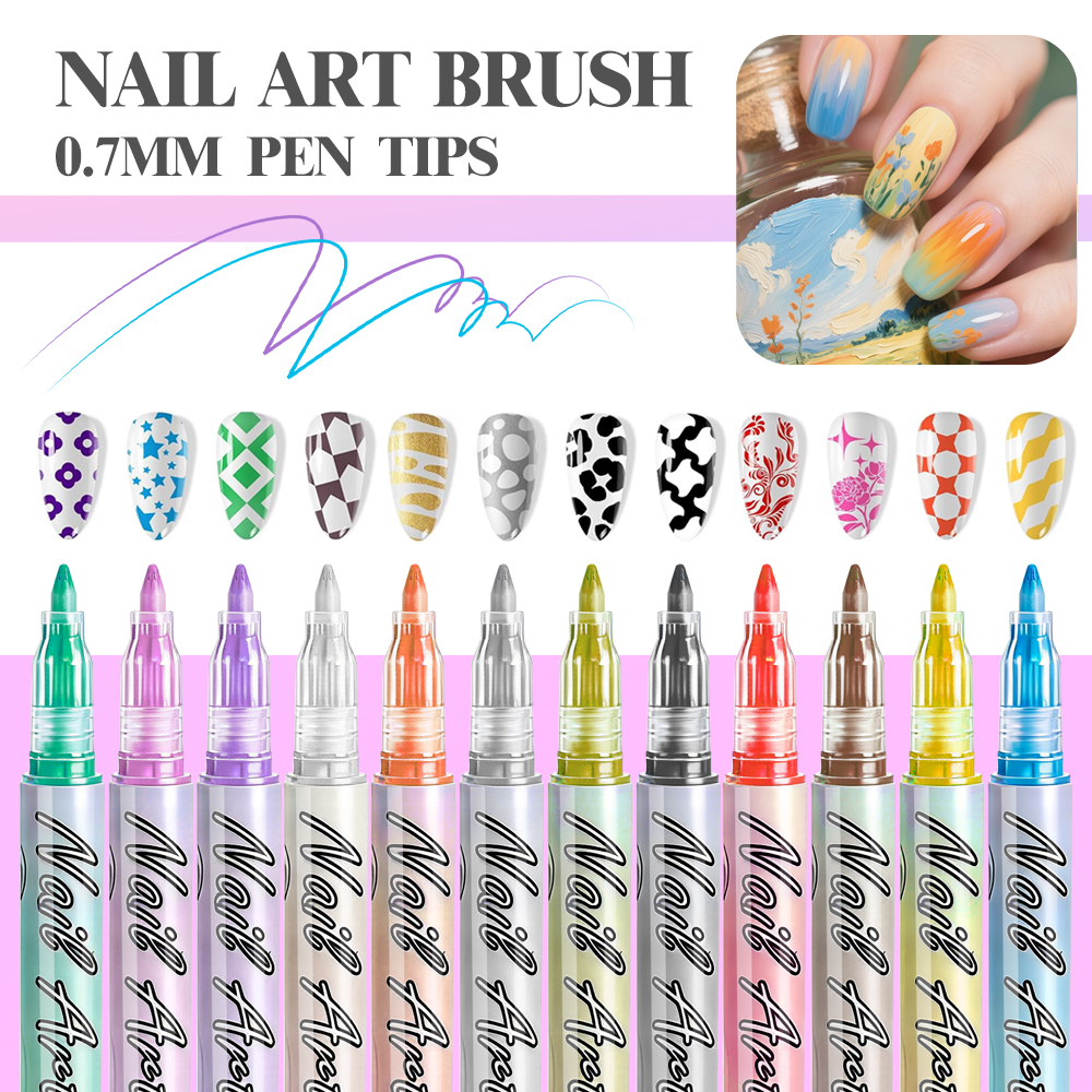 12-Color 0.7mm Nail Art Pens,  - Nail Art One Stroke avis et prix