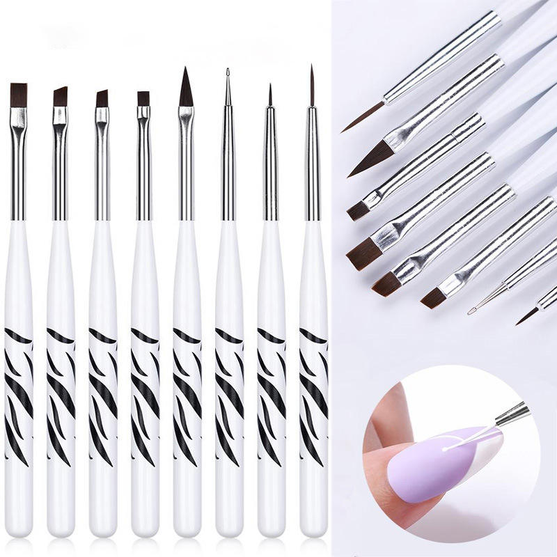 8PCS Zebra Print Nail Art Brus - Nail Art Zebra Design avis et prix