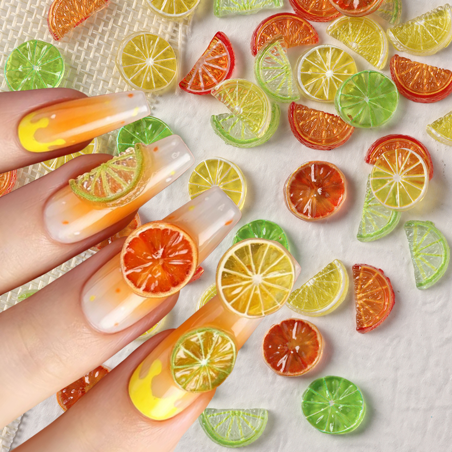 30/50 pcs Summer Lemon Orange  - Nail Art Orange avis et prix