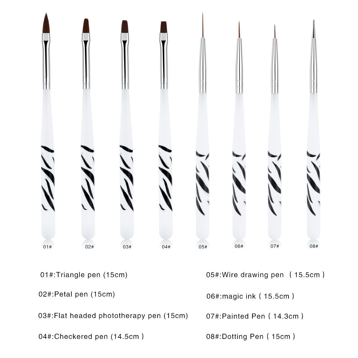 Zebra Handle Nail Brush Set Fo - Nail Art Zebra Design avis et prix