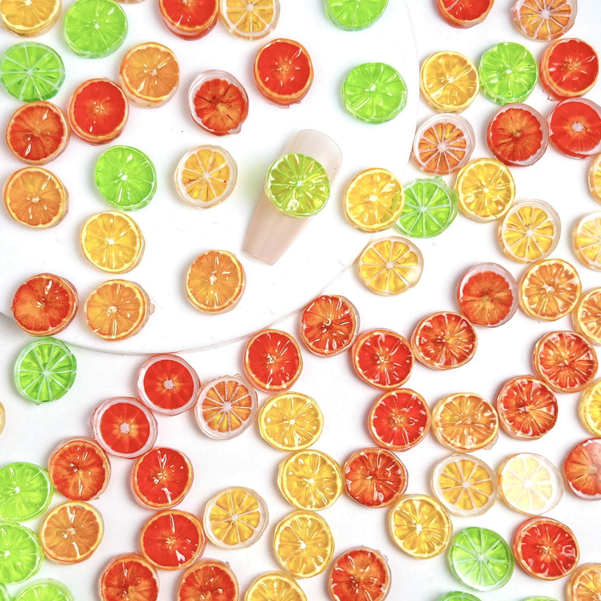 Lemon Resin Nail Charms Parts  - Nail Art Orange avis et prix