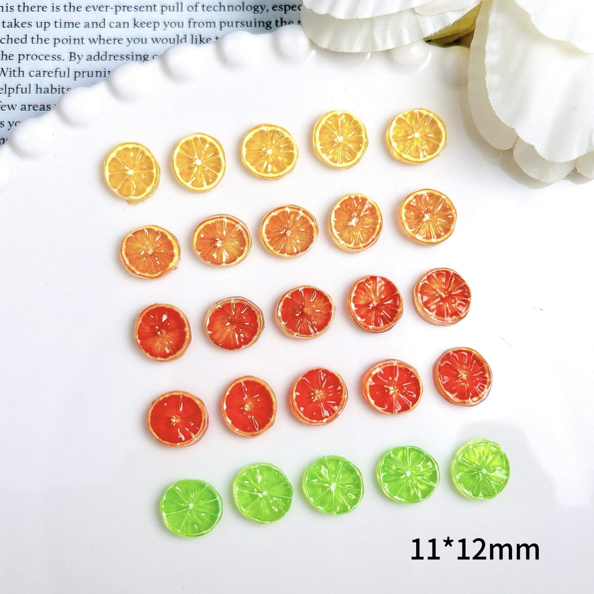 Lemon Resin Nail Charms Parts  - Nail Art Orange avis et prix