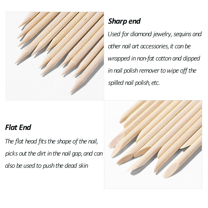 50/100 Pcs/Lot Wood Stick Cuti - Nail Art Orange avis et prix