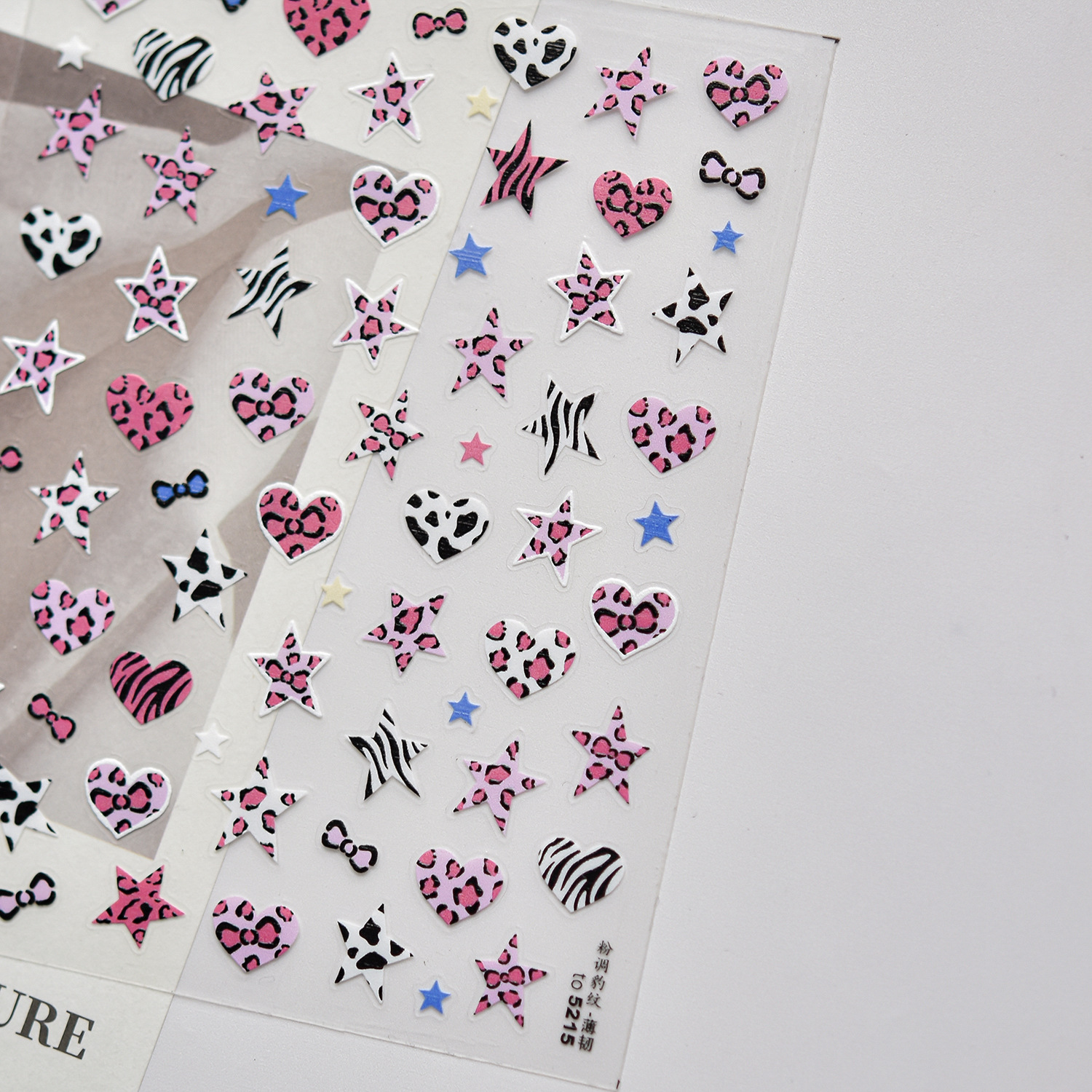 Blue And Pink Star Shaped Hear - Nail Art Zebra Design avis et prix