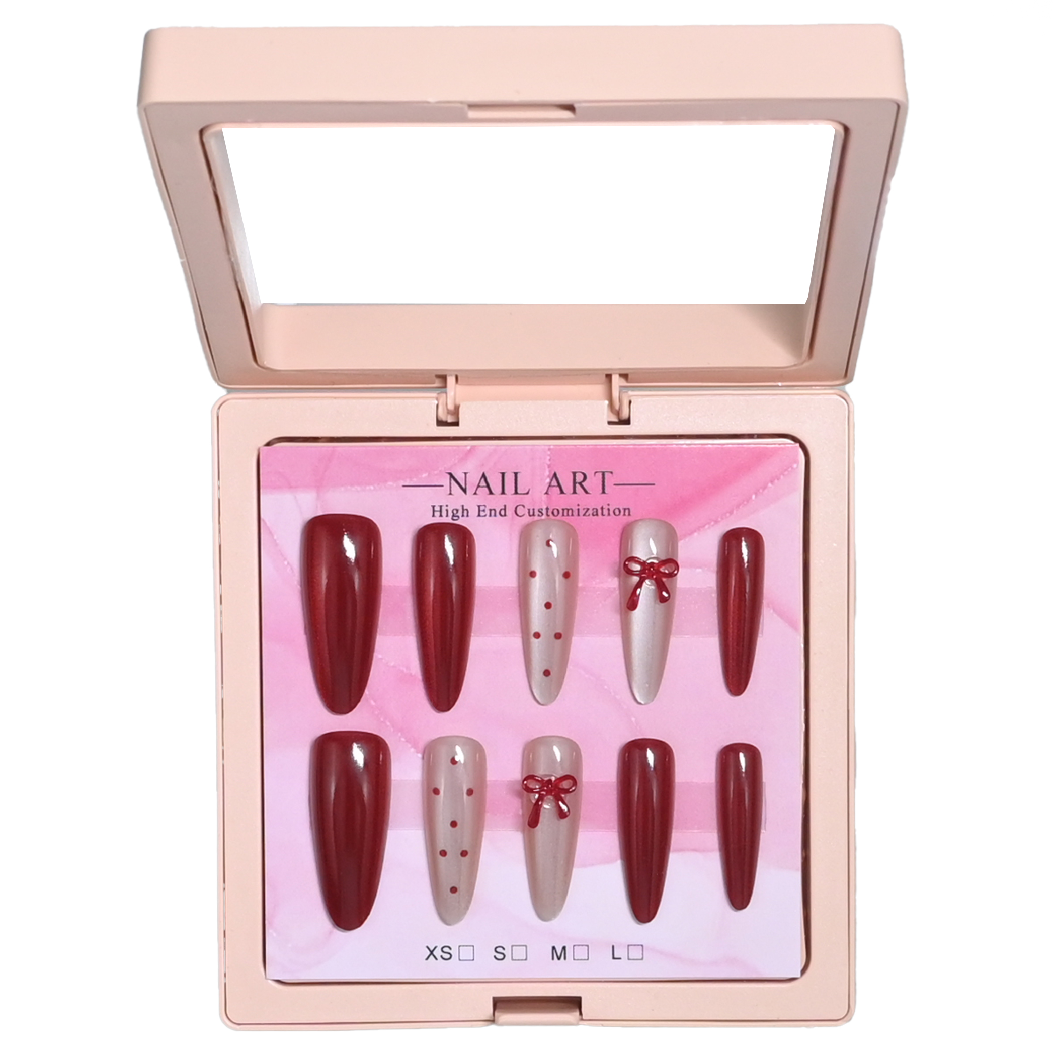 10 handmade stiletto nails in  - Nail Art Pink Cat Eye avis et prix