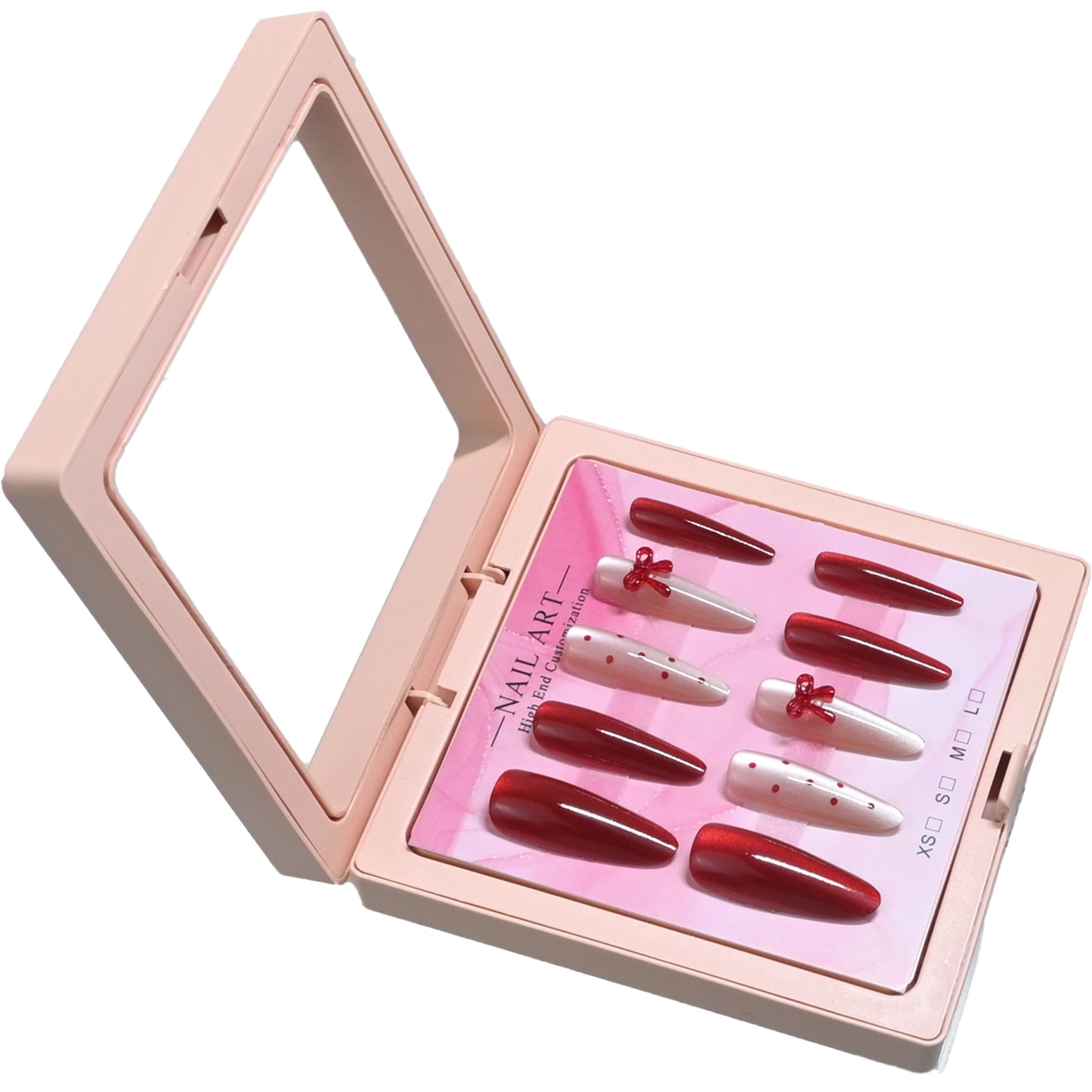 10 handmade stiletto nails in  - Nail Art Pink Cat Eye avis et prix