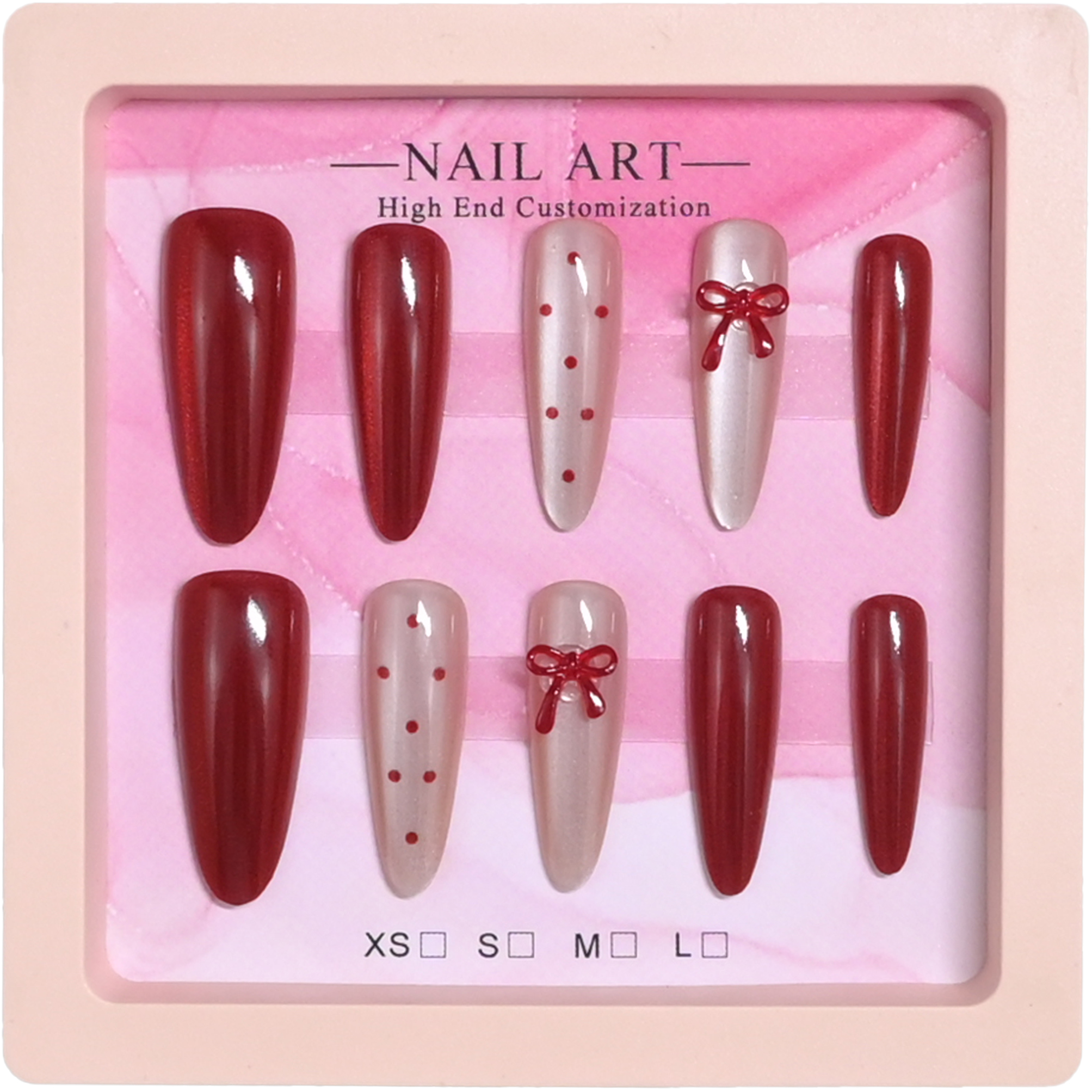 10 handmade stiletto nails in  - Nail Art Pink Cat Eye avis et prix