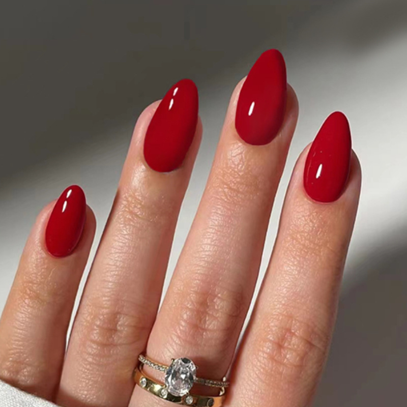 24pcs Solid Color False Nails  - Nail Art Red avis et prix