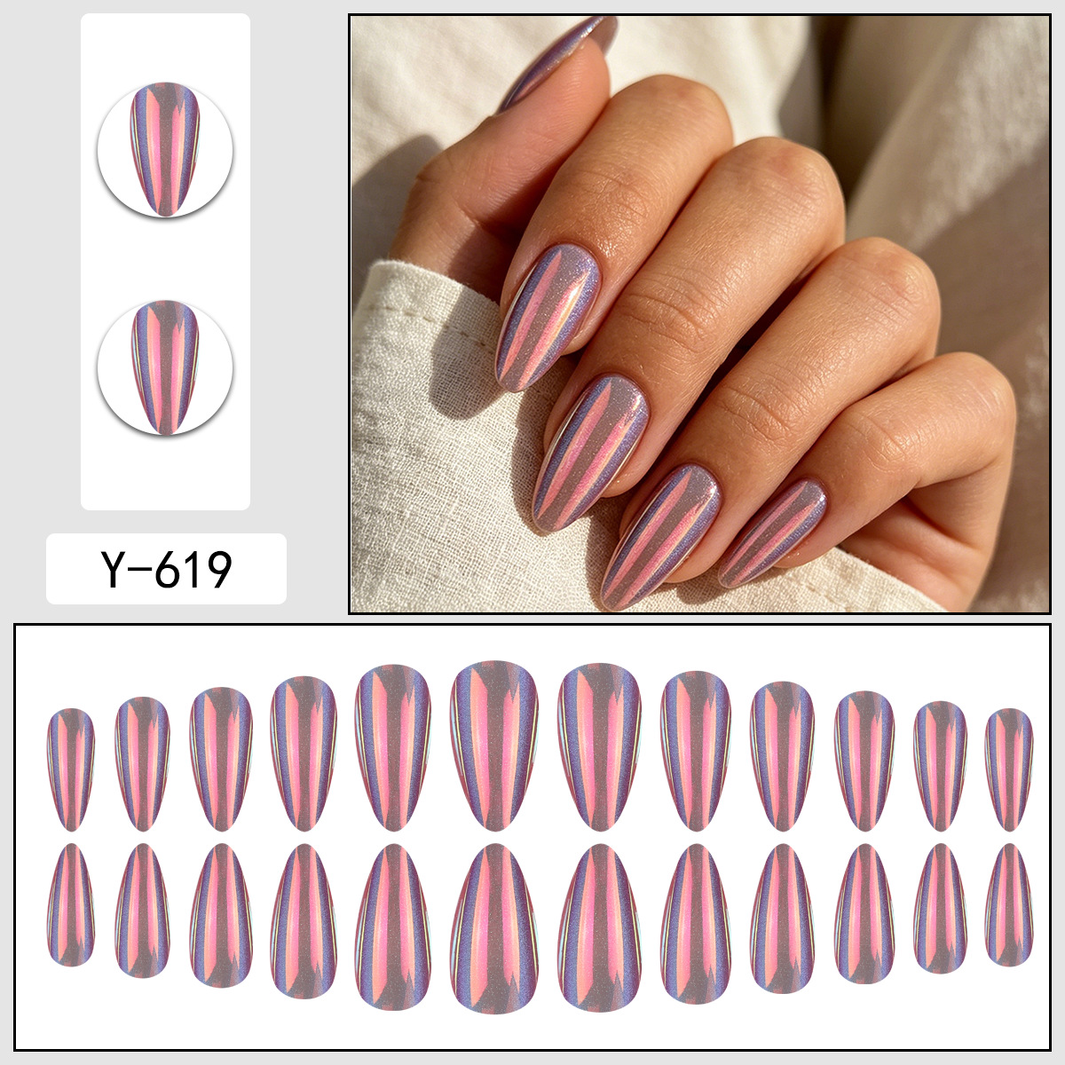 24Pcs fake nail art patches, p - Nail Art Full Cat Eye avis et prix