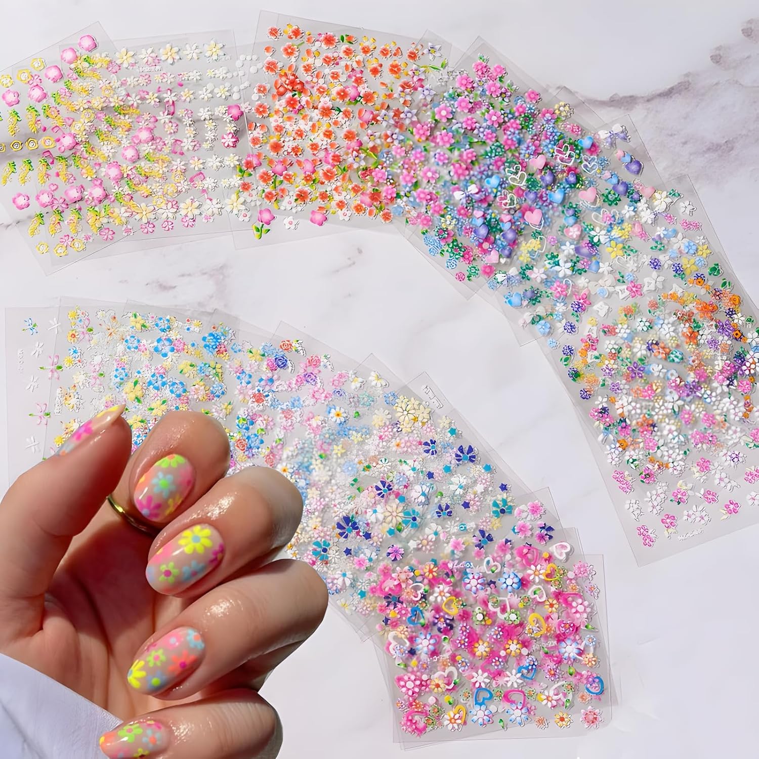 Cute Daisy Flower Nail Art Sti - Nail Art Design avis et prix