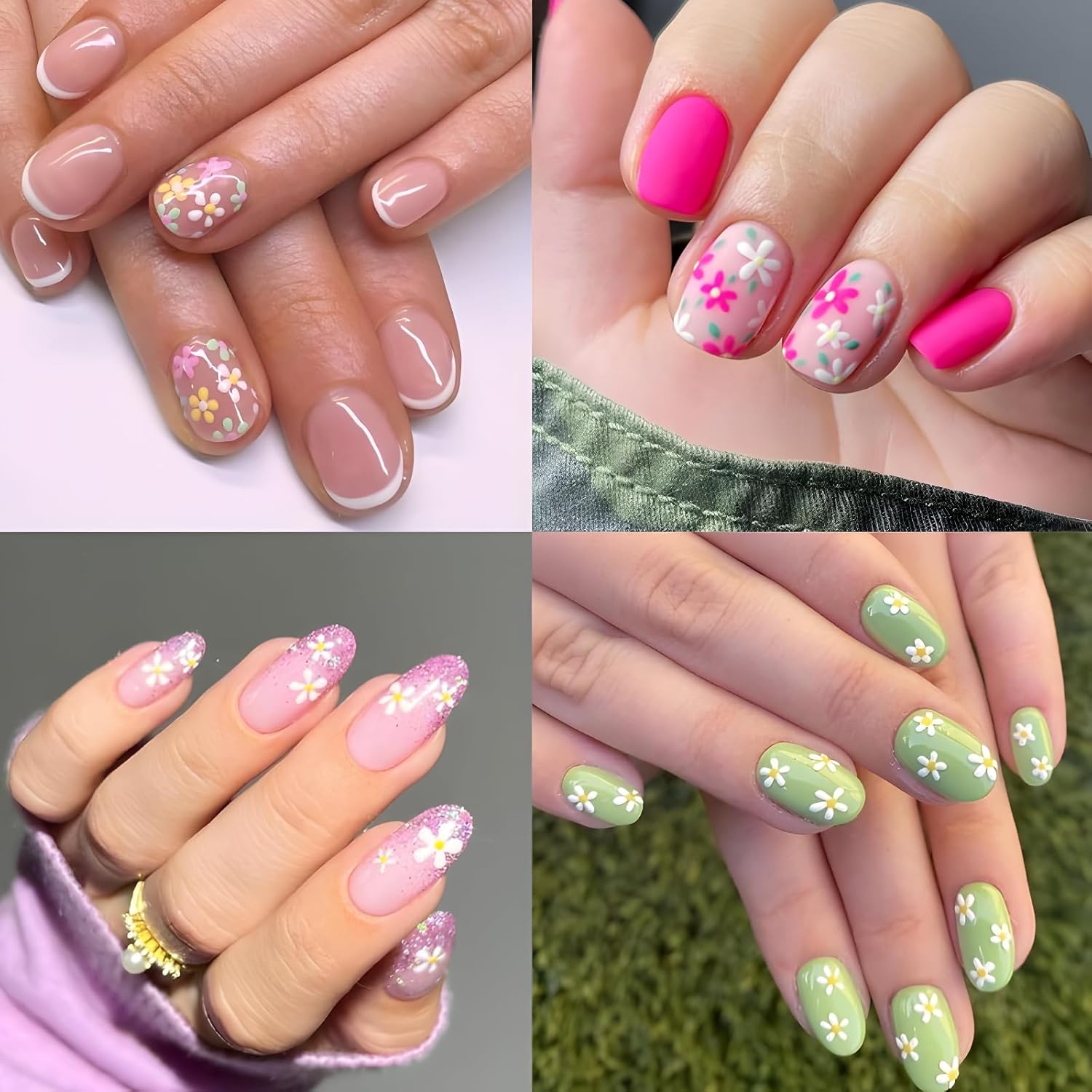 Cute Daisy Flower Nail Art Sti - Nail Art Design avis et prix